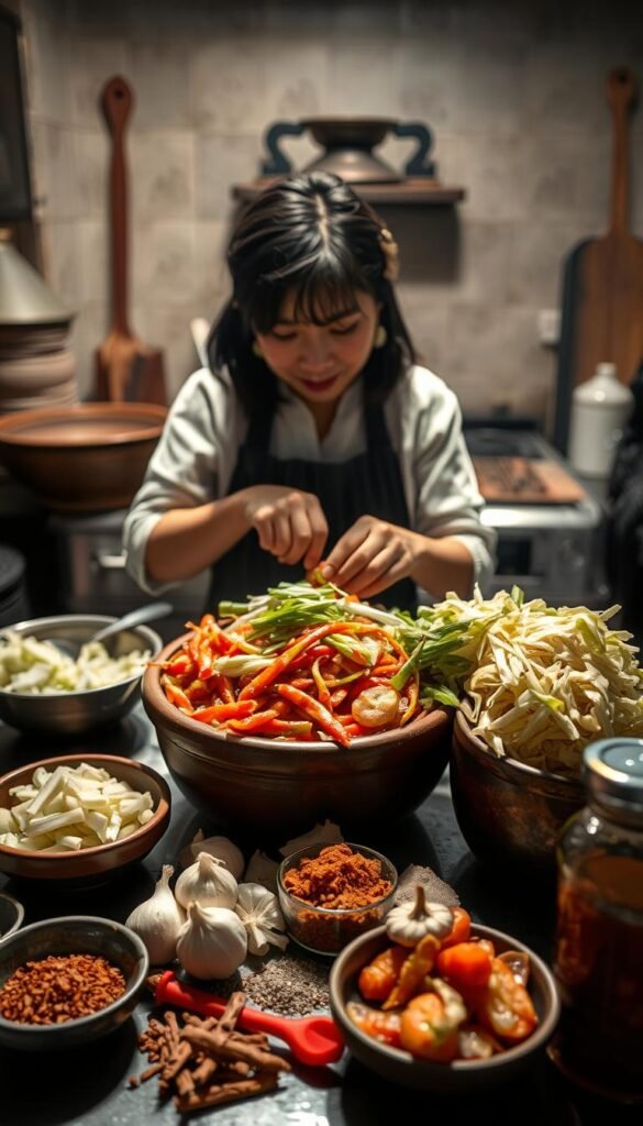 Authentic Korean Kimchi Preparation