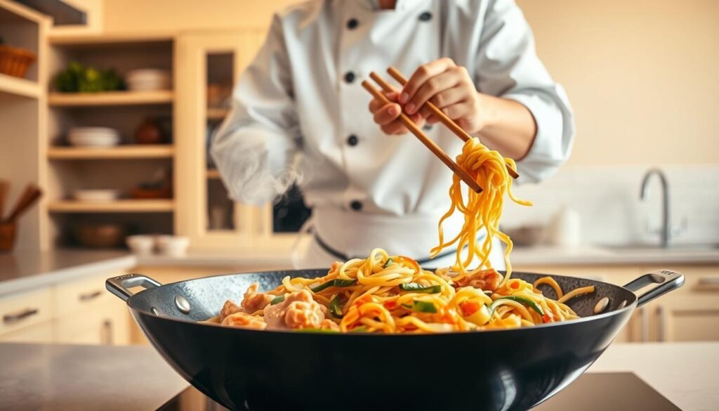 Stir-Fry Chicken Noodle Technique