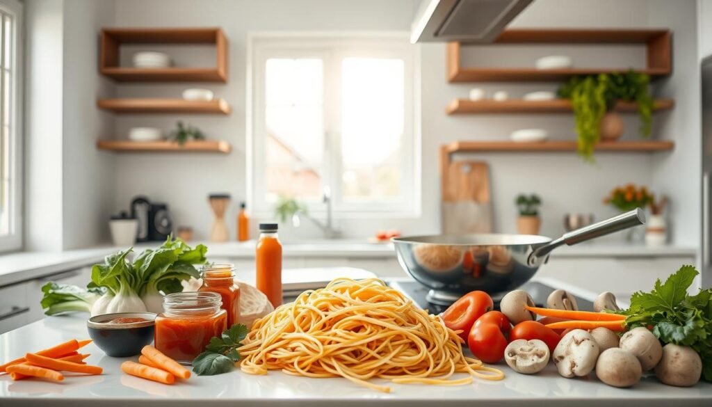 Vegan Noodle Dishes Preparation