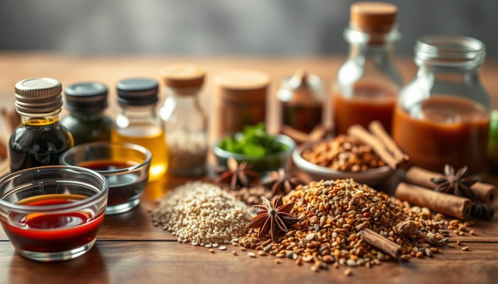 Asian rice bowl sauces and seasonings