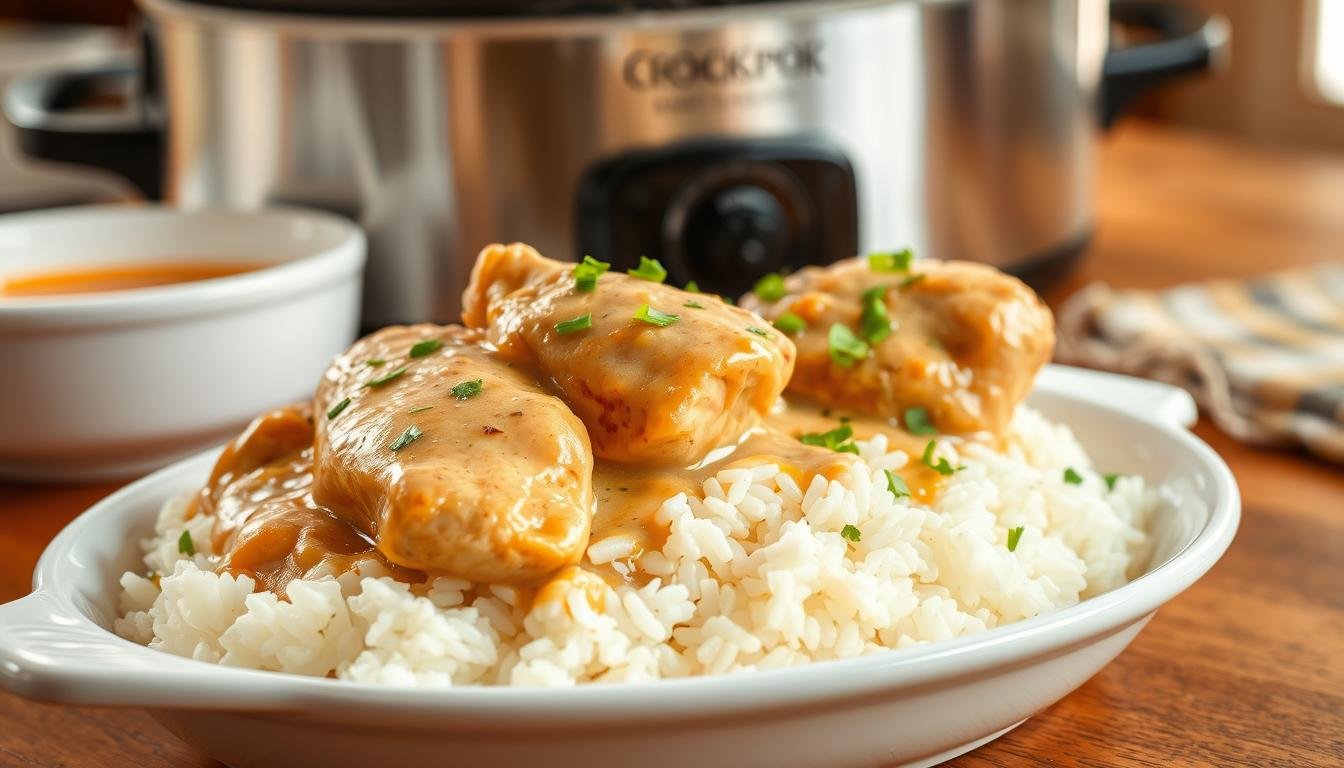 Creamy Crockpot Chicken with Rice