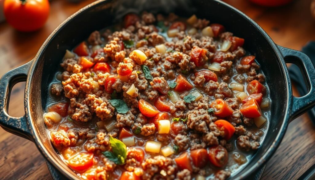 Seasoned Ground Beef Sauce Preparation