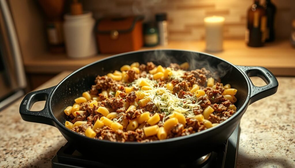 Skillet Cooking Techniques for Beef and Macaroni