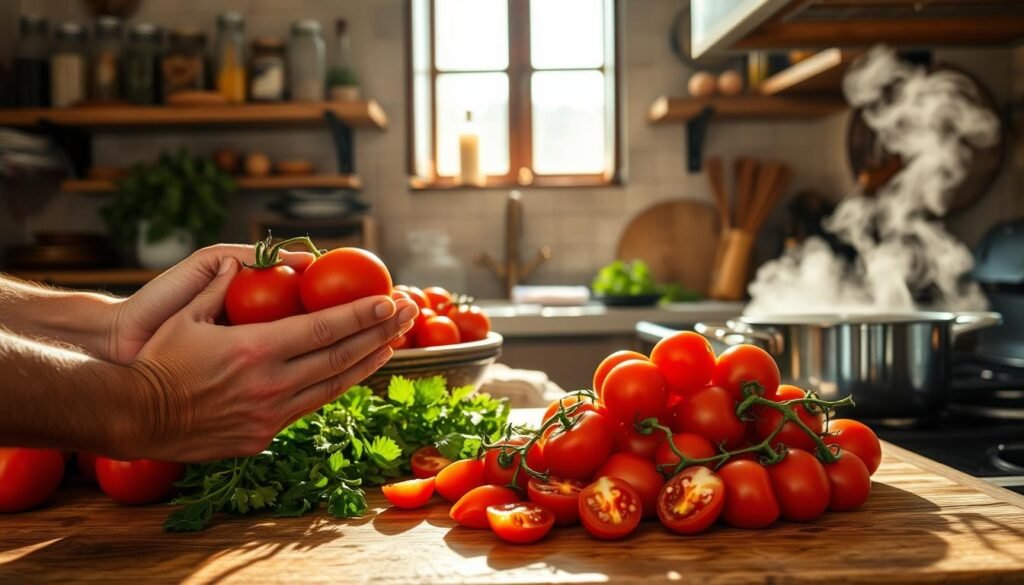 Traditional Italian Tomato Sauce Preparation