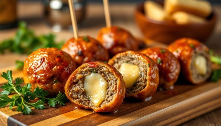 Cheese-Stuffed Meatball Appetizers