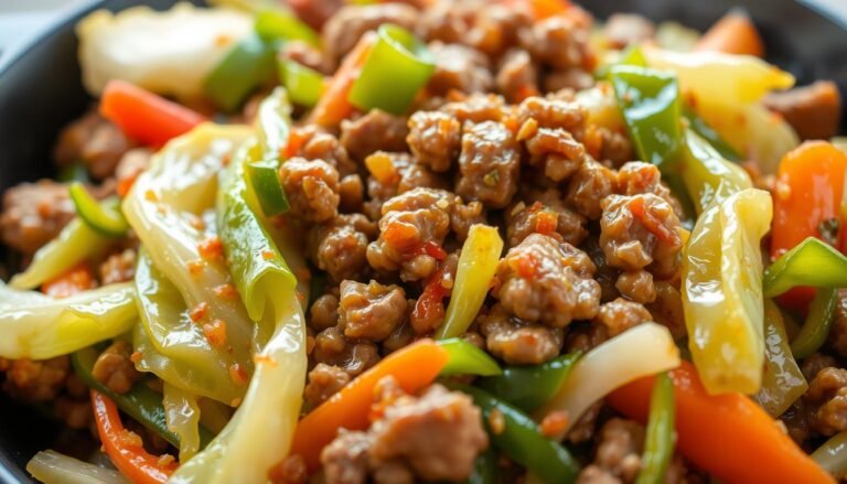 Healthy Cabbage and Ground Beef Stir Fry