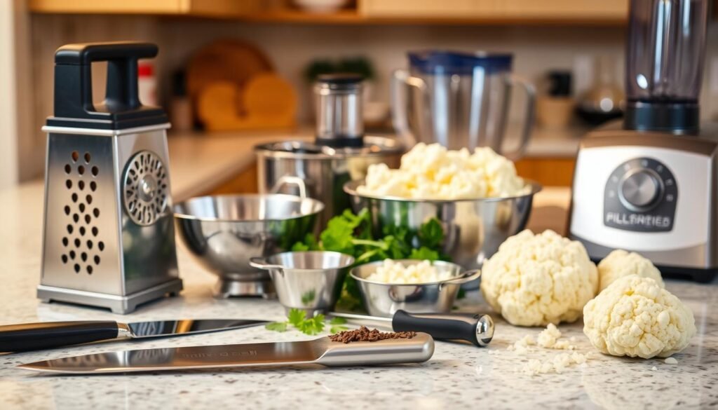 Kitchen Tools for Cauliflower Rice Bowl Preparation