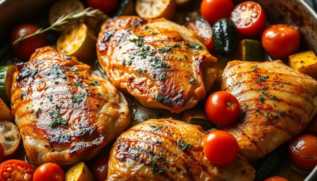 Mediterranean chicken recipe one-pan meal