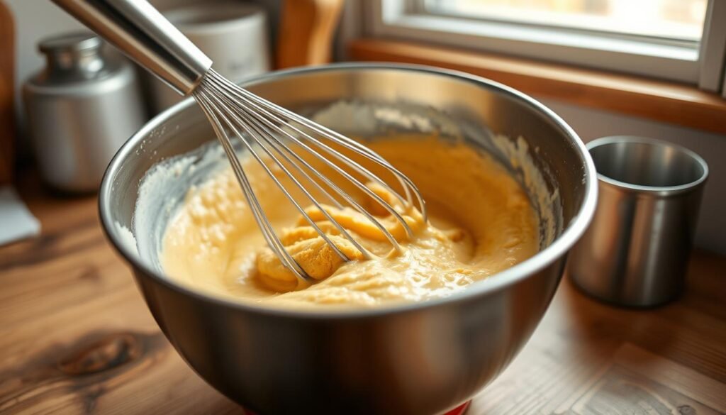 Mixing Vegan Omelet Batter Mixing Vegan Omelet Batter