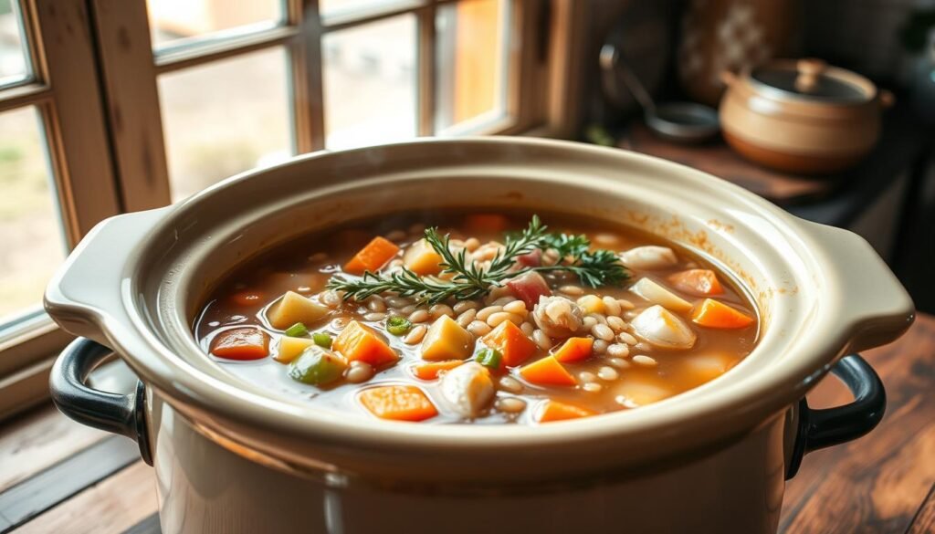 Vegetable Barley Soup in Slow Cooker