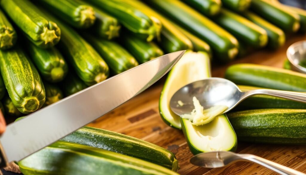 Zucchini preparation for keto boats Zucchini preparation for keto boats