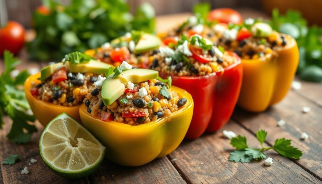 Healthy Quinoa Stuffed Peppers with Creative Toppings Healthy Quinoa Stuffed Peppers with Creative Toppings