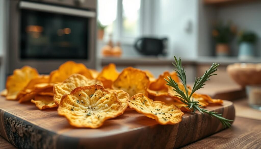 Oven-baked cheese crisps Oven-baked cheese crisps