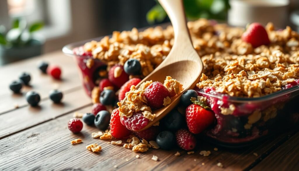 Healthy Berry Crumble with golden crunch Healthy Berry Crumble with golden crunch