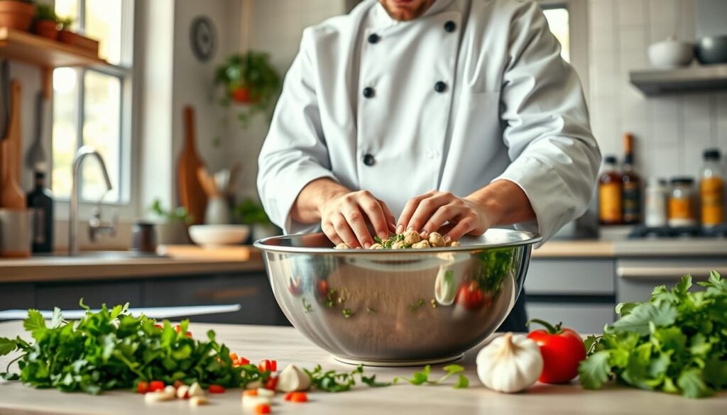 Healthy Chicken Meatballs mixing technique Healthy Chicken Meatballs mixing technique