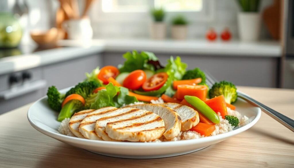 Healthy Chicken & Rice Meal with balanced nutrition Healthy Chicken & Rice Meal with balanced nutrition
