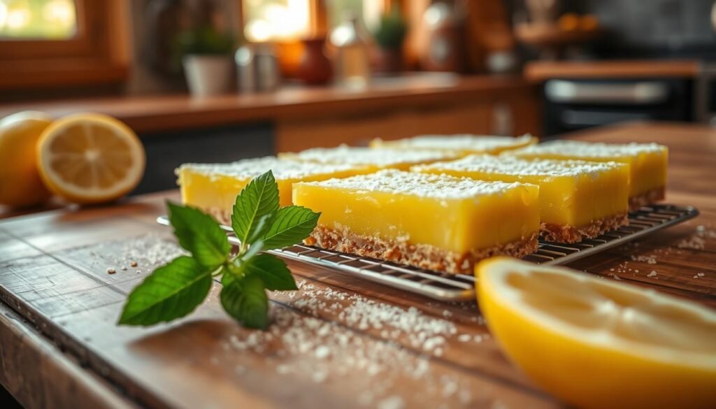 Healthy Lemon Bars fresh from the oven