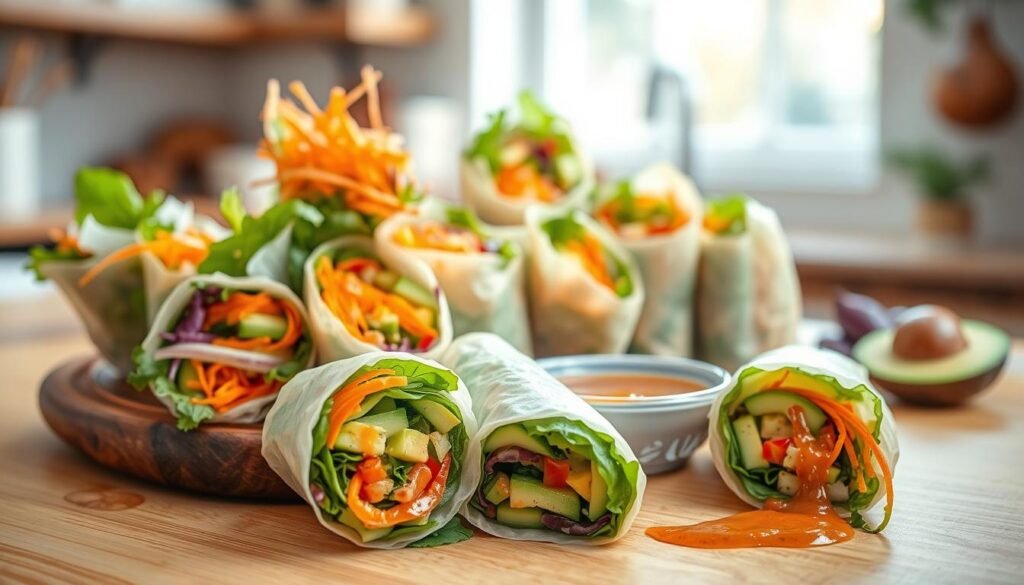 Healthy Rice Paper Rolls with creative fillings