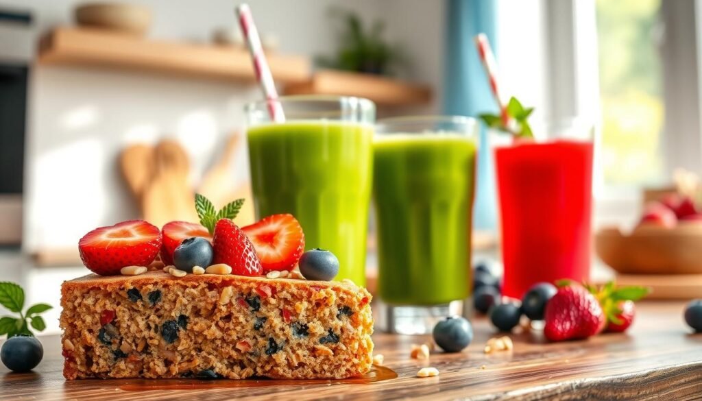 Healthy Snack Cake paired with nutritious drinks Healthy Snack Cake paired with nutritious drinks