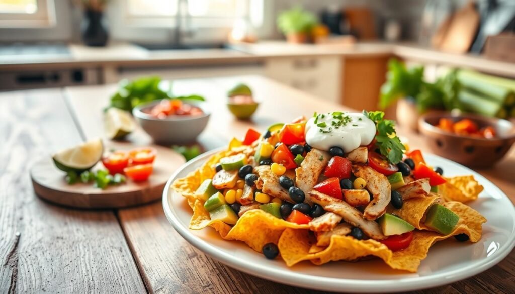 Healthy Veggie Nachos with protein-packed additions Healthy Veggie Nachos with protein-packed additions