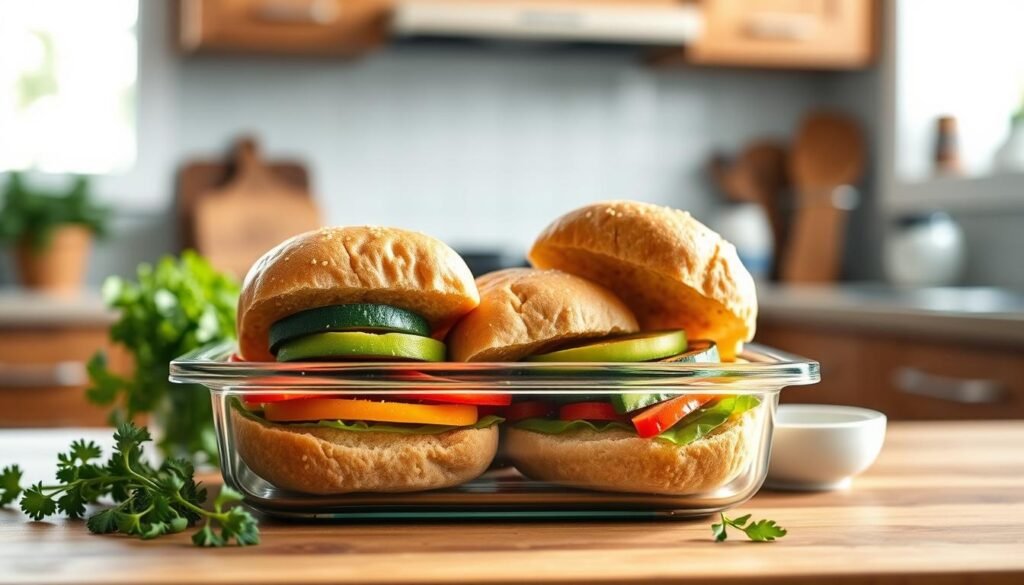 Healthy Veggie Sliders in kitchen storage Healthy Veggie Sliders in kitchen storage