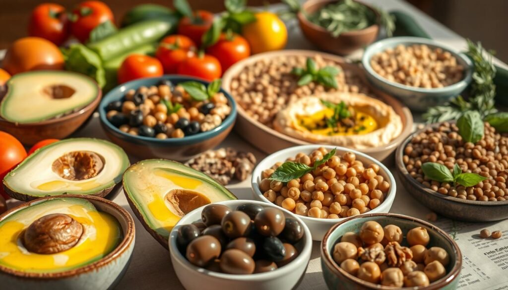 Healthy fats and protein sources in Mediterranean Vegan Recipe Healthy fats and protein sources in Mediterranean Vegan Recipe