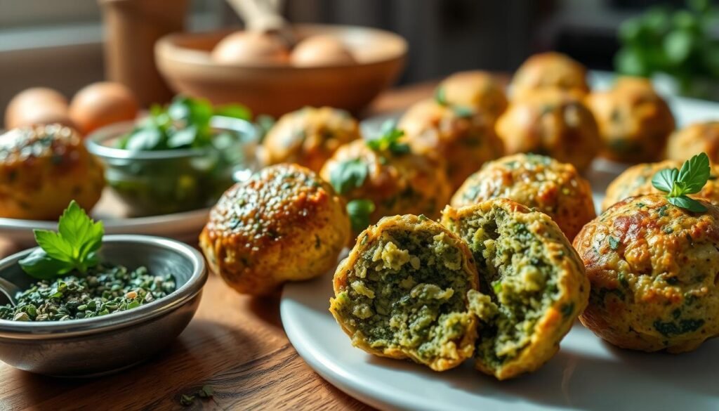 Low Fat Spinach Balls with Fresh Herbs Low Fat Spinach Balls with Fresh Herbs