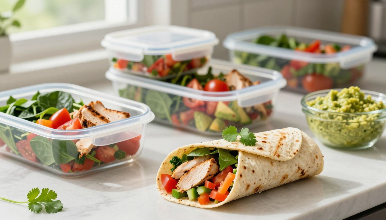 Healthy Chicken Wrap Meal Prep