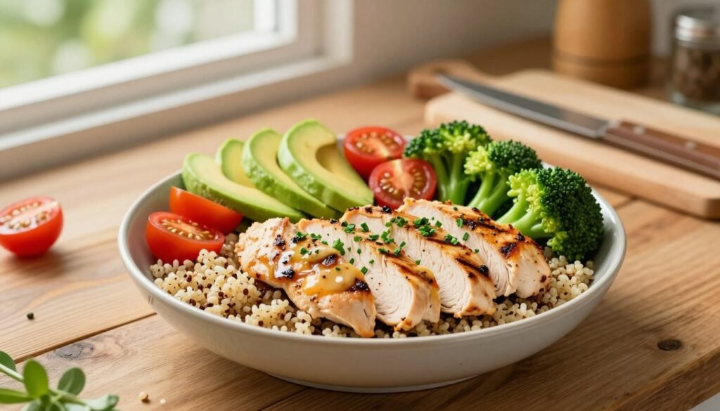 high protein chicken bowl